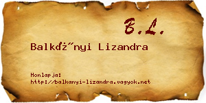 Balkányi Lizandra névjegykártya